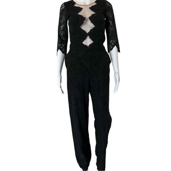 For Love And Lemons Pants - For Love & Lemons black Lace Jumpsuit- Small